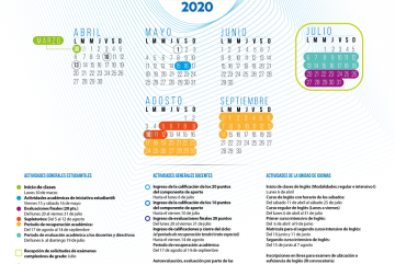 Calendario Académico, ciclo Marzo-Agosto 2020